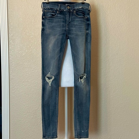 Express Distressed Mid Rise Jeans - Picture 2 of 11